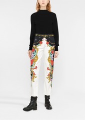 Versace logo-waistband detail trousers