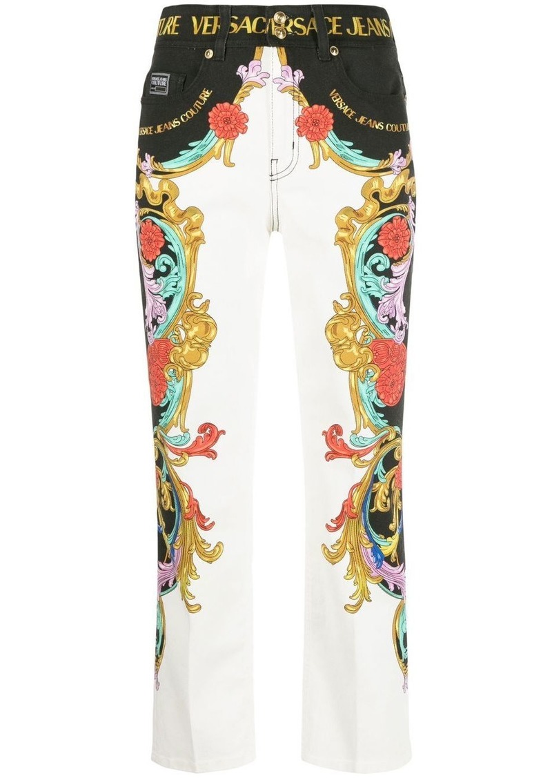 Versace logo-waistband detail trousers