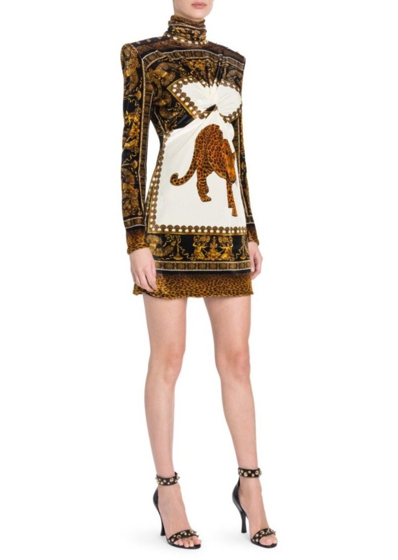 versace back cady shift mini dress