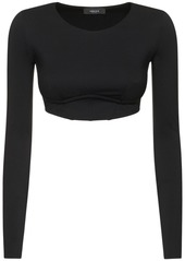 Versace Long Sleeve Tech Jersey Crop Top