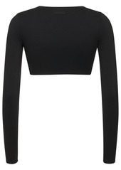 Versace Long Sleeve Tech Jersey Crop Top