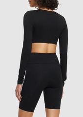 Versace Long Sleeve Tech Jersey Crop Top