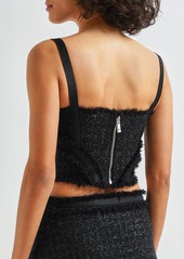 Versace Lurex Tweed Cutout Crop Top
