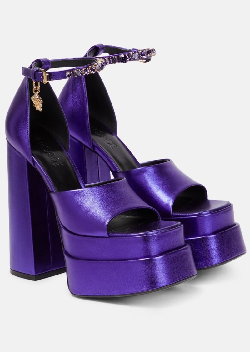 Versace Medusa Aevitas leather platform sandals