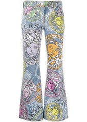 Versace Medusa Amplified print flared cropped jeans