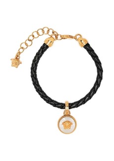 Versace Medusa charm leather bracelet