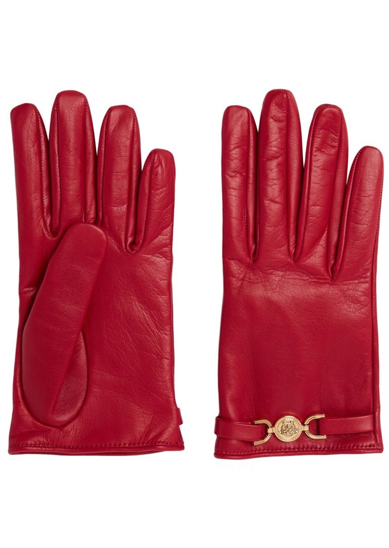 Versace Medusa Clamp Leather Gloves