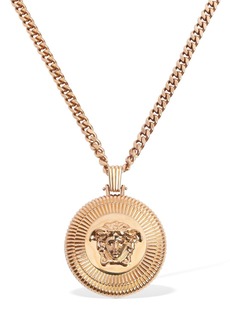 Versace Medusa Coin Charm Long Necklace