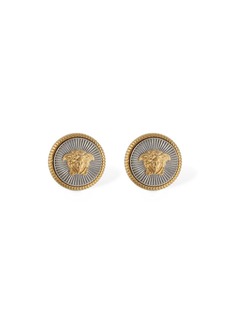 Versace Medusa Coin Stud Earrings