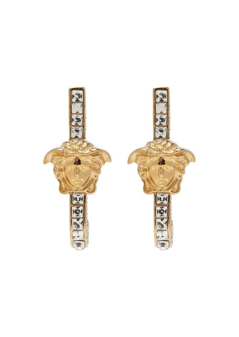 Versace Medusa crystal-embellished huggie earrings