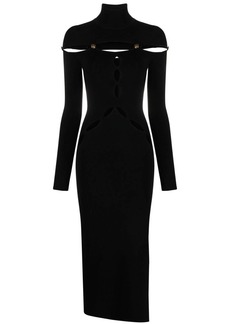 Versace Medusa-embellished cut-out dress