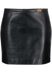 Versace zip-up leather miniskirt