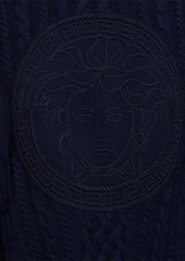 Versace Medusa Embroidered Wool Zip Sweater