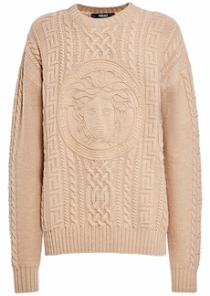 Versace Medusa Embroidery Wool Knit Sweater