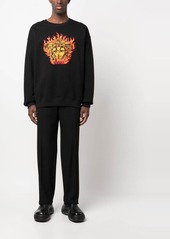 Versace Medusa Flame-embroidered cotton sweatshirt