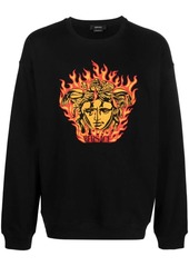 Versace Medusa Flame-embroidered cotton sweatshirt