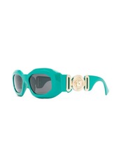 Versace Medusa Head-detail oval-frame sunglasses