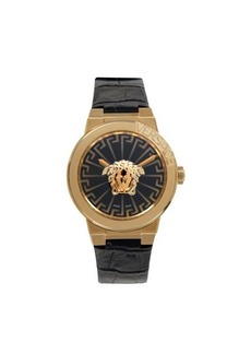 Versace Medusa Infinite IP Yellow Gold Stainless Steel & Leather Strap Watch