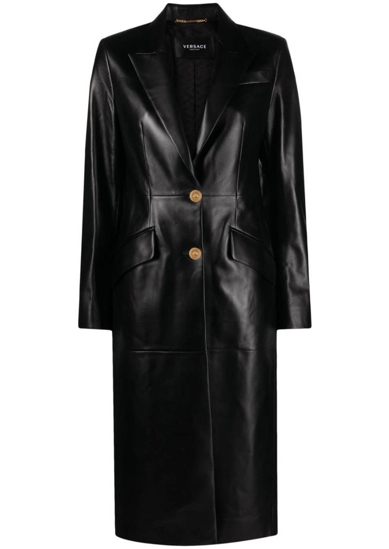 Versace leather trench coat