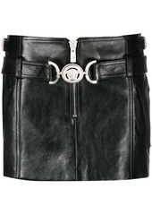 Versace Medusa leather mini skirt