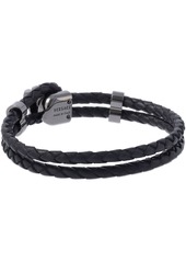 Versace Medusa Logo Double Wire Leather Bracelet