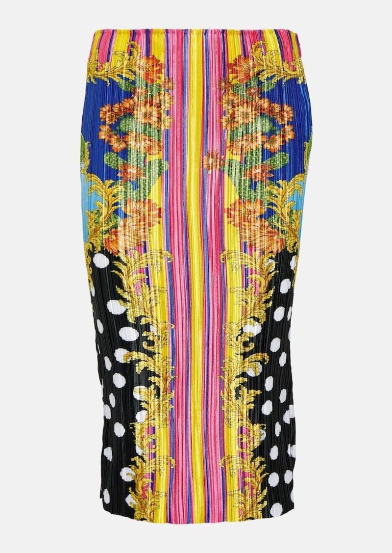 Versace Medusa Palm Springs plissé midi skirt