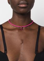 Versace Medusa pendant leather necklace