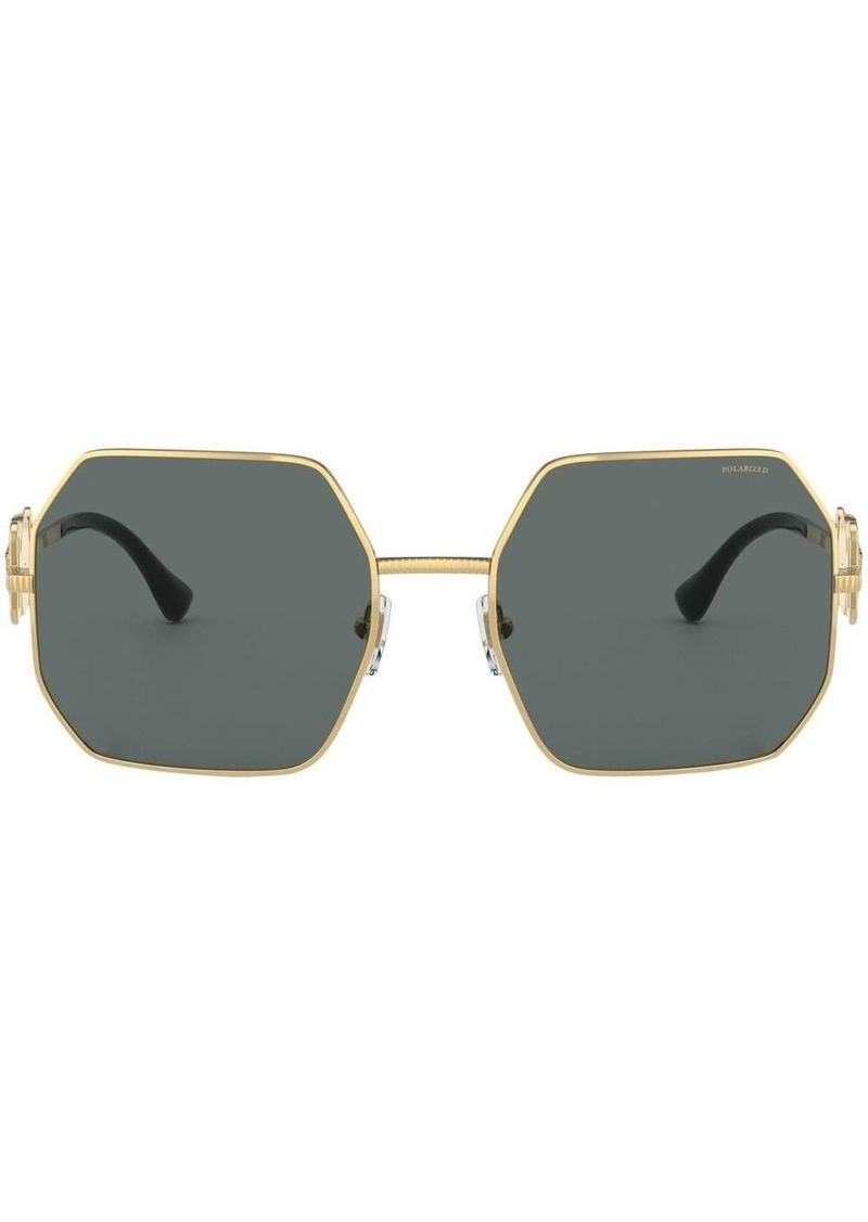 Versace Medusa-plaque geometric-frame sunglasses