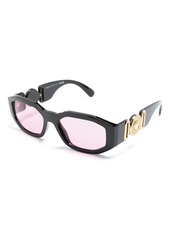 Versace Medusa-plaque hexagonal-frame sunglasses