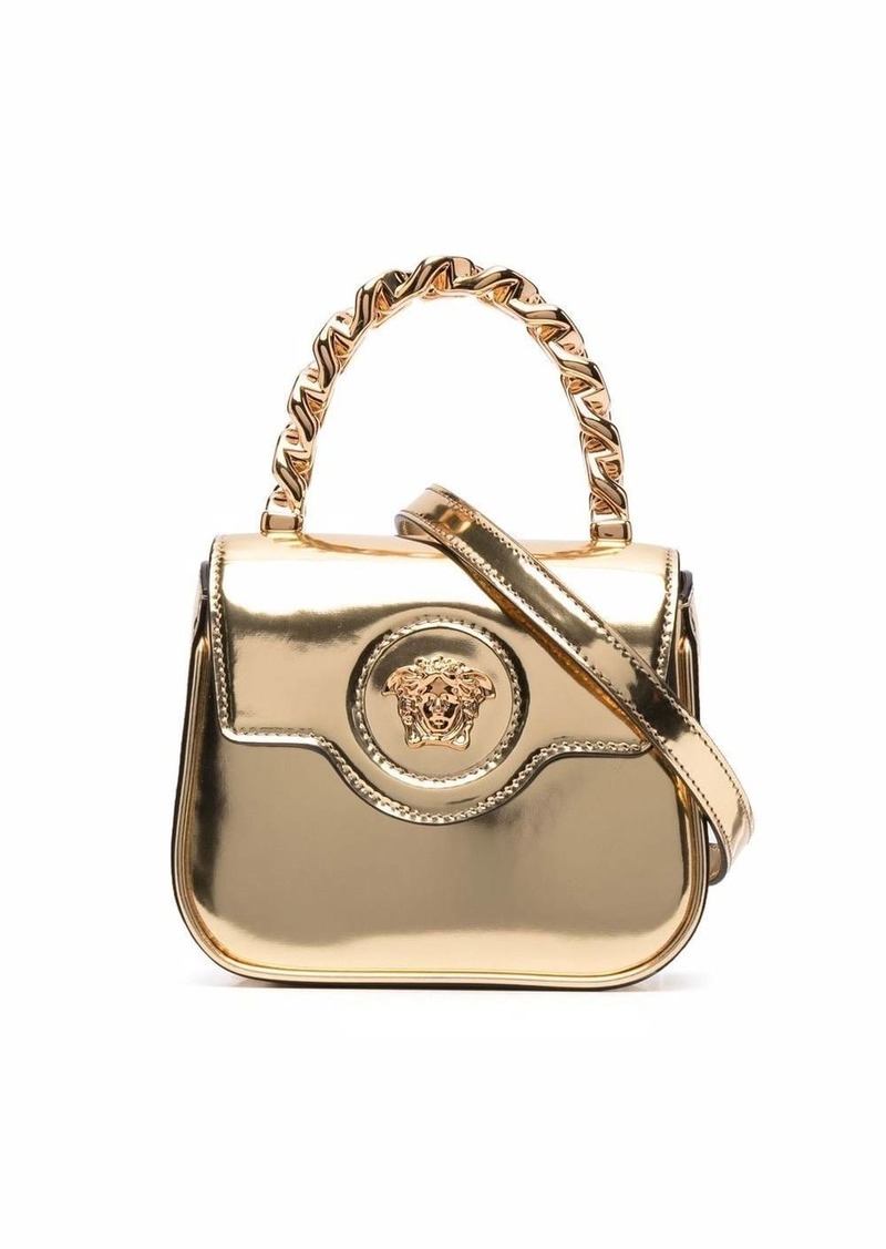 Versace La Medusa patent-leather mini bag