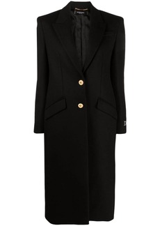 Versace single-breasted wool-blend coat