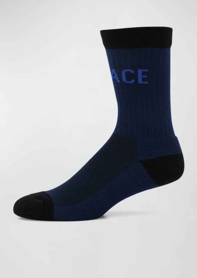 Versace Men's Jacquard Logo Crew Socks