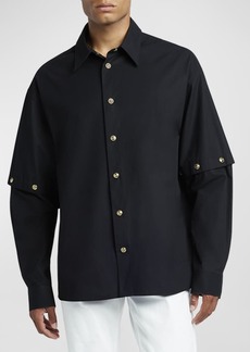 Versace Men's Shirt with Snap-Off Sleeves