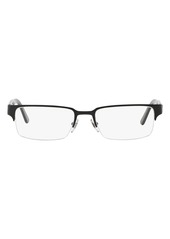 Versace 53mm Rectangle Optical Glasses in Matte Black at Nordstrom