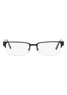 Versace 53mm Rectangle Optical Glasses in Matte Black at Nordstrom