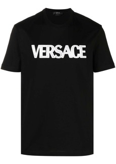 Versace mesh logo appliqué T-shirt