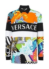 Versace Miami print mitchel long-sleeve polo