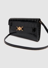 Versace Mini Croc Embossed Leather Clutch