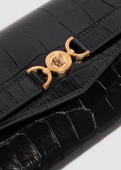 Versace Mini Croc Embossed Leather Clutch