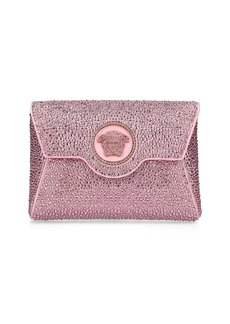 Versace Mini Crystal & Satin Envelope Clutch