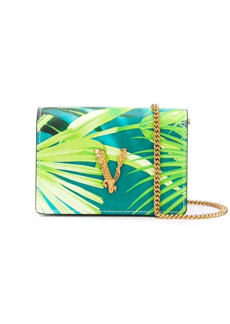 virtus jungle print mini chain wallet