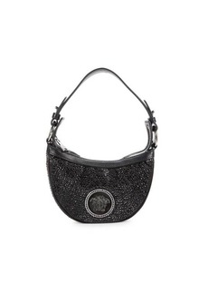 Versace Mini Studded Medusa Crescent Shoulder Bag