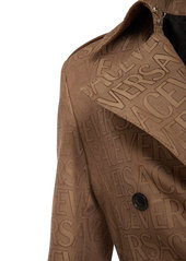 Versace Monogram Canvas Trench Coat W/belt