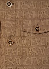 Versace Monogram Cotton Blend Canvas Overshirt