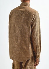 Versace Monogram Cotton Blend Canvas Overshirt