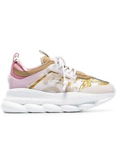 Versace multicoloured Chain Reaction Baroque leather and fabric sneakers
