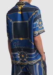 Versace Nautical Printed Silk Short Sleeve Shirt