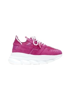new VERSACE Chain Reaction Blowzy all pink suede low top chunky sneaker
