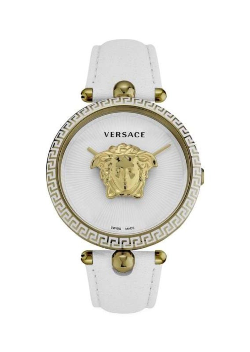 Versace Palazzo Empire Goldtone Stainless Steel & Leather Watch