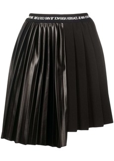 Versace panelled asymmetric pleated skirt